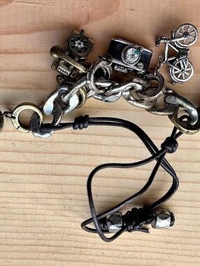 Fossil Charm Bracelet Mixed Metal Brown